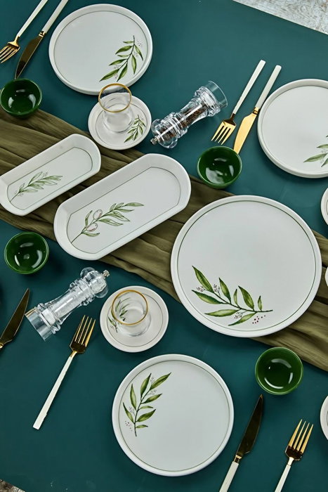 Hermia Juego de Desayuno Botanic 23KH - Green